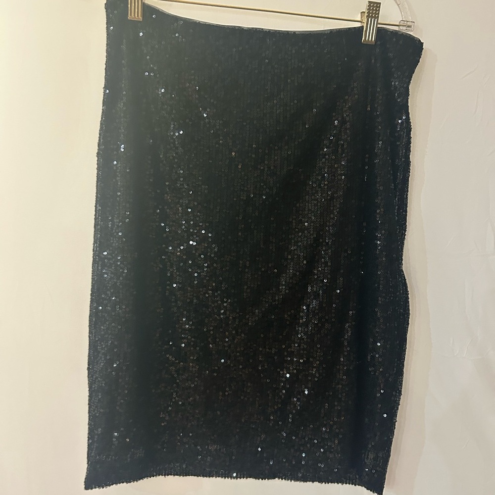 DKNY Black Sequin Pencil Skirt